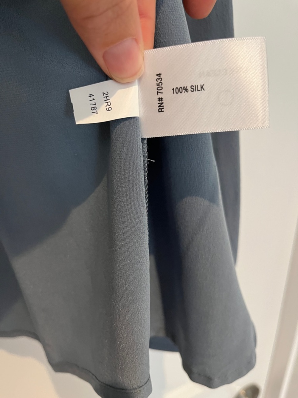 Orvis Slate Blue Silk Button-Up Shirt - Picture 4 of 5